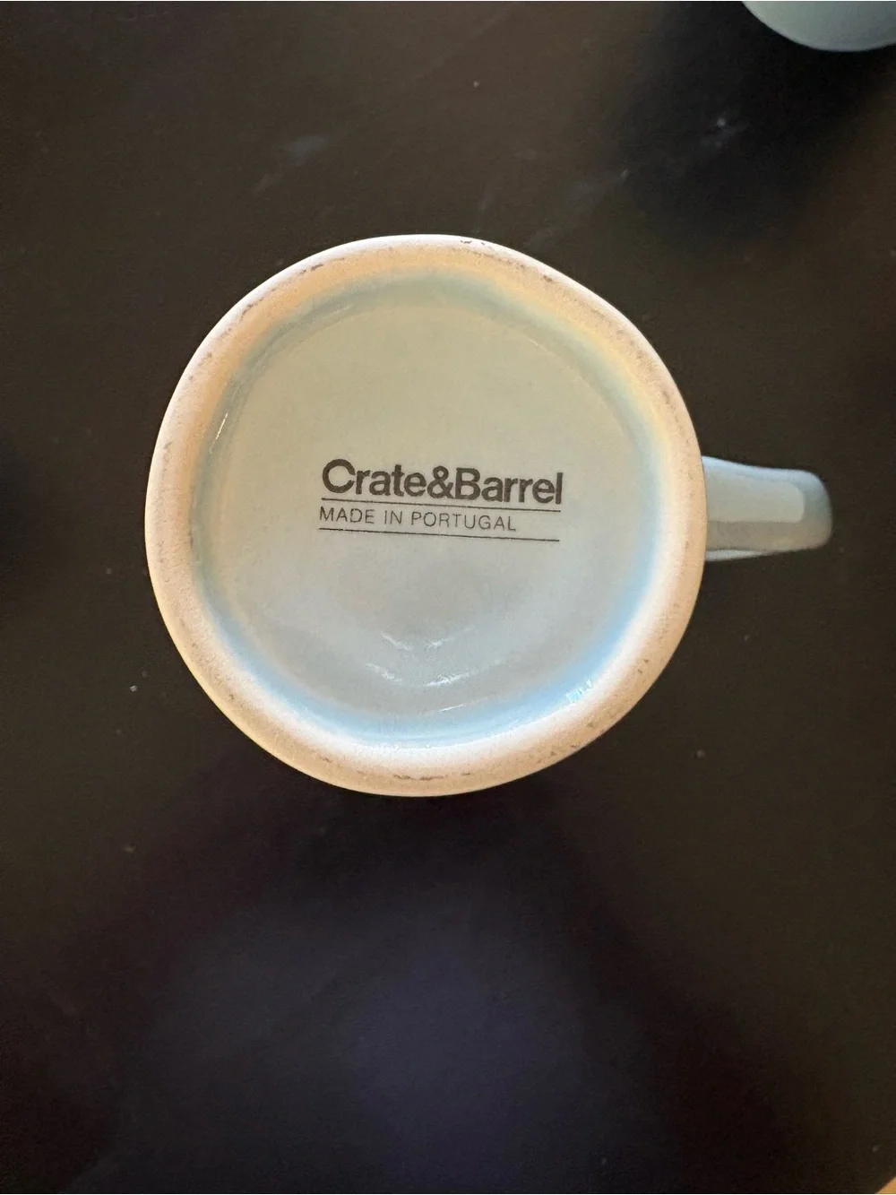 Crate & Barrel White and Light Gray-Blue Ceramic Mug Set